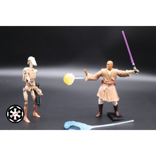 Mace Windu Geonosis With BlastApart Battle Droid Star Wars Saga 2002
