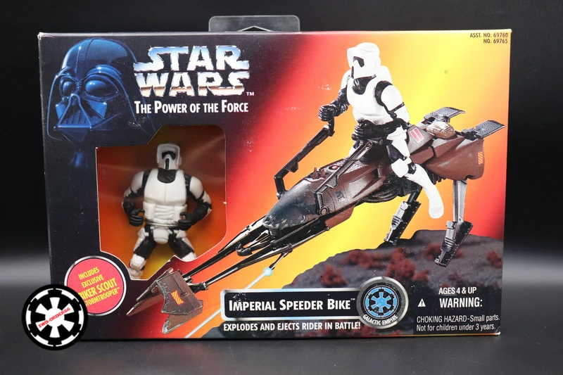 Speeder Bike with Biker Scout Star Wars Power Of The Force 2 1995 Red Box